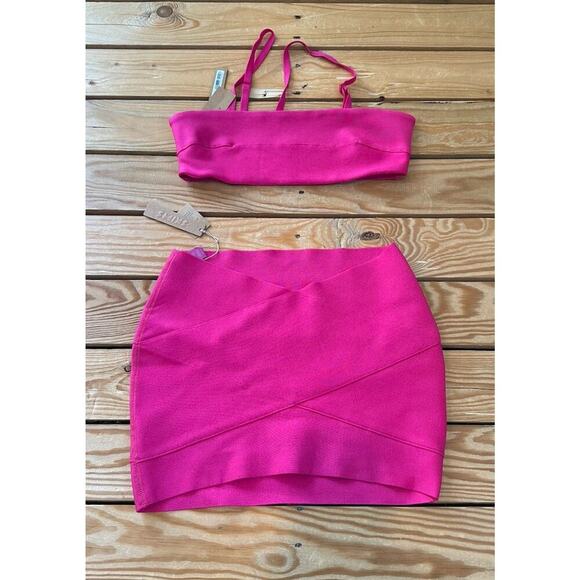 SKIMS Other - NWT Skims Knit Swim Bandeau Top & Skirt Set Size S/M Women’s Pink